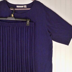 Chaus Dresses, Blue Skirt, Crepe Textured Top Set